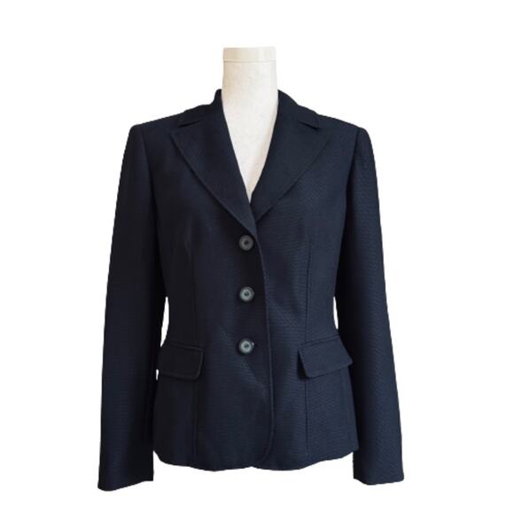 Jones New York Suits Women Navy Blue Button Front Career Blazer Jacket Size 6 - Picture 1 of 11